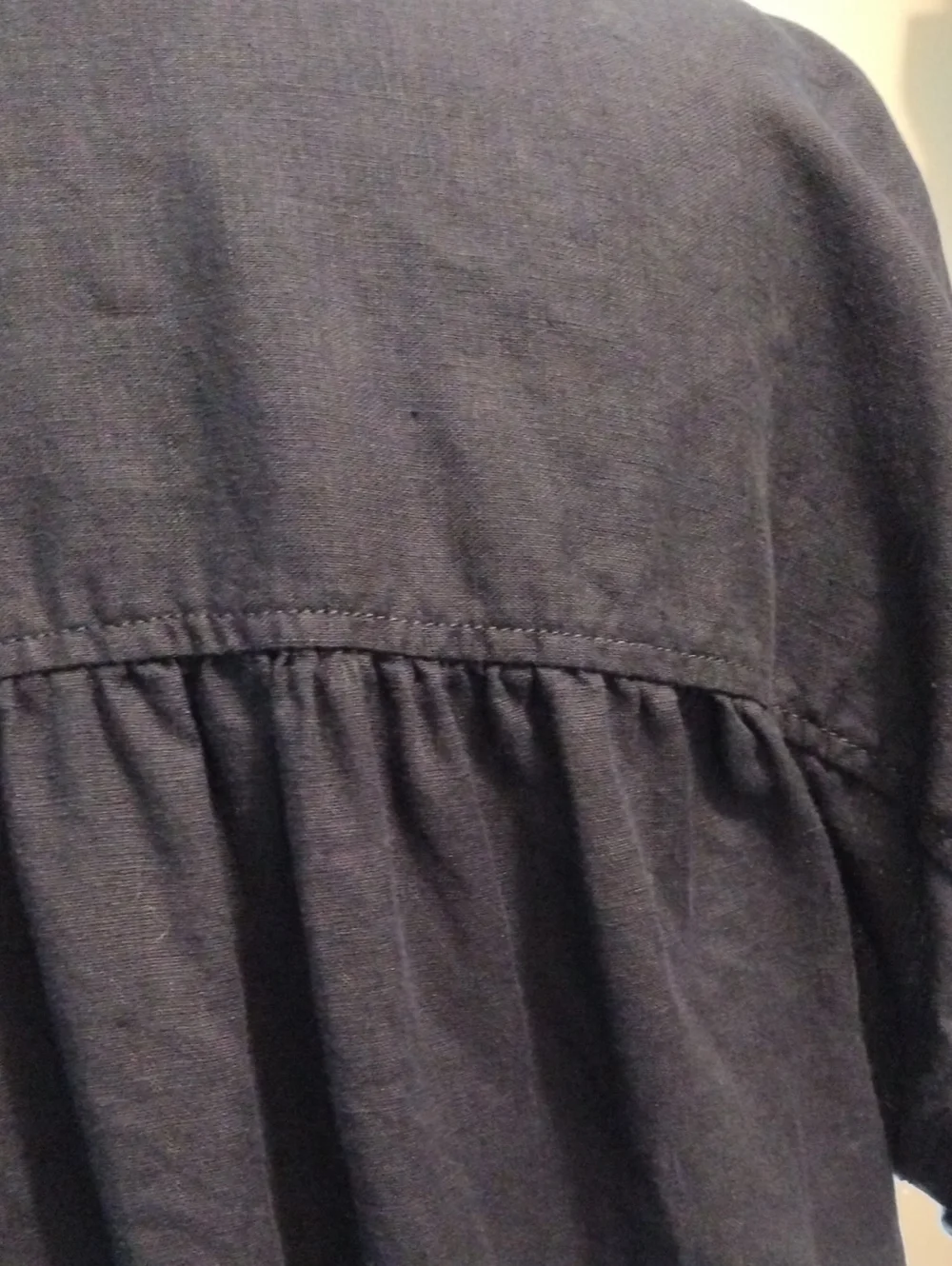 J. Crew Navy Short-Sleeve Linen Button-Down Shirt Dress Size M